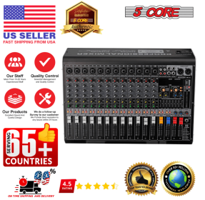 5 Core 12 Channel Audio Mixer with Bluetooth