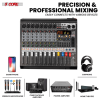 5 Core 8 Channel Audio Mixer with Bluetooth