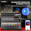 5 Core 8 Channel Audio Mixer with Bluetooth