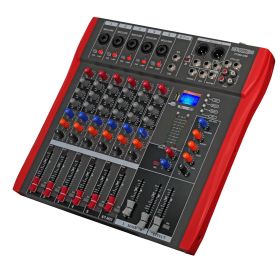 5 Core Audio Mixer 6 Channel DJ Sound Board w Bluetooth USB PC Recording Professional PA Analog Mixing Interface for Karaoke Singing Music Podcas