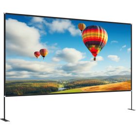 VEVOR Movie Screen with Stand 180inch Portable Projector Screen 16:9 4K HD Wide Angle Outdoor Projector Screen with Stand Easy Assembly with Stor