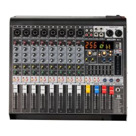 5 Core Audio Mixer 8 Channel DJ Sound Board w Bluetooth USB PC Recording Professional PA Analog Mixing Console For Karaoke Singing Music Podcast