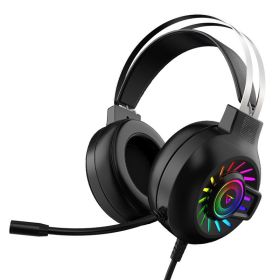 Wired microphone headband in-line headset pink game rainbow light-emitting computer 7.1 channel headset