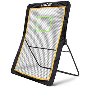 5x7 Ft Volleyball Lacrosse Ball Rebounder Basketball Volleyball Bounce Back Net (Color: Black)