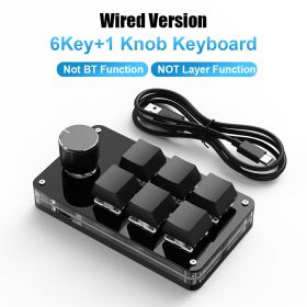 Programming Macro Custom Knob Keyboard RGB 3 Key Copy Paste Mini Button Photoshop Gaming Keypad Mechanical Hotswap Macropad (Axis Body: Red Switch, Color: 6 Key Wired4)