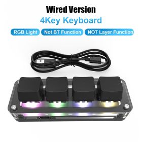 Programming Macro Custom Knob Keyboard RGB 3 Key Copy Paste Mini Button Photoshop Gaming Keypad Mechanical Hotswap Macropad (Axis Body: Red Switch, Color: RGB 4 Key Wired)