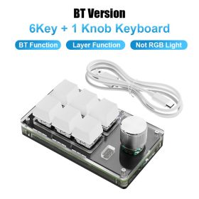 Programming Macro Custom Knob Keyboard RGB 3 Key Copy Paste Mini Button Photoshop Gaming Keypad Mechanical Hotswap Macropad (Axis Body: Red Switch, Color: 6 Key BT1)