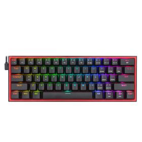 K617 RGB USB Mini Mechanical Gaming Keyboard Red Switch 61 Keys Wired detachable cable; portable for travel (Axis Body: Red Switch, Color: K617RGB)