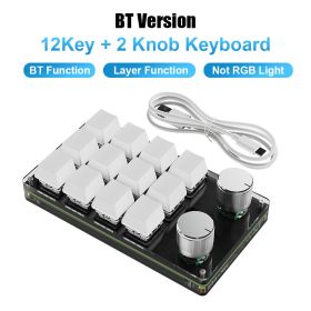 Programming Macro Custom Knob Keyboard RGB 3 Key Copy Paste Mini Button Photoshop Gaming Keypad Mechanical Hotswap Macropad (Axis Body: Red Switch, Color: 12 Key BT2)