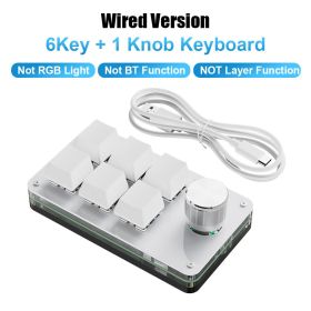 Programming Macro Custom Knob Keyboard RGB 3 Key Copy Paste Mini Button Photoshop Gaming Keypad Mechanical Hotswap Macropad (Axis Body: Red Switch, Color: 6 Key Wired)