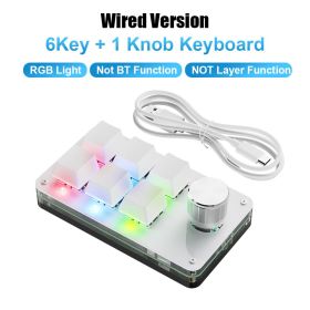 Programming Macro Custom Knob Keyboard RGB 3 Key Copy Paste Mini Button Photoshop Gaming Keypad Mechanical Hotswap Macropad (Axis Body: Red Switch, Color: RGB 6 Key Wired3)