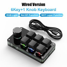 Programming Macro Custom Knob Keyboard RGB 3 Key Copy Paste Mini Button Photoshop Gaming Keypad Mechanical Hotswap Macropad (Axis Body: Red Switch, Color: RGB 6 Key Wired)