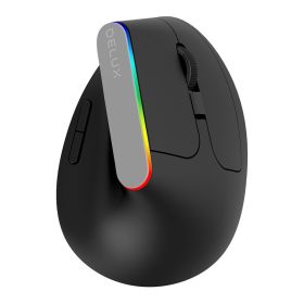 M618C Wireless Silent Ergonomic Vertical 6 Buttons Gaming Mouse USB Receiver RGB 1600 DPI Optical Mice With For PC Laptop (Color: M618C Black, Ships From: China)