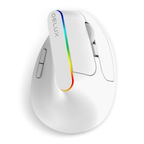 M618C Wireless Silent Ergonomic Vertical 6 Buttons Gaming Mouse USB Receiver RGB 1600 DPI Optical Mice With For PC Laptop (Color: M618C White, Ships From: China)