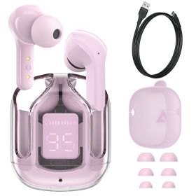 T6 TWS Earphone Wireless Bluetooth 5.0 Headphones Sport Gaming Headsets Noise Reduction Earbuds (Color: pink lotus, Ships From: China)