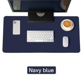 Large Size Office Desk Protector Mat PU Leather Waterproof Mouse Pad Desktop Keyboard Desk Pad Gaming Mousepad PC Accessories (Color: Navy Blue, size: 60X30cm)