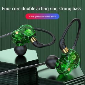 Wrap Around Ear Heavy Bass Wired Headset Sports Gaming Headset For 3.5mm Jack (Color: Green)