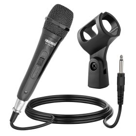 5 CORE Microphone Dynamic Vocal Handheld Mic Cardioid Unidirectional Microfono w On Off Switch + XLR Audio Cable for Singing Karaoke Public Speak (Color: BLACK Karaoke Singing Wired Mic)