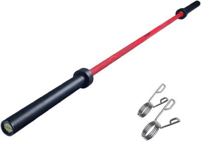 7.2Ft Barbell Bar for 2" Olympic Plates, Home Gym Weightlifting Bar Solid Chrome Weight Bar 5Ft Fitness Training Curl Barbell (Color: as pic)