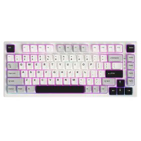 YUNZII YZ75 75% Hot Swappable Wireless Gaming Mechanical Keyboard, RGB Backlights, BT5.0/2.4G/USB-C, Dye Sub PBT Keycaps for Linux/Win/Mac (Color: White, Switch: Gateron Brown Switch)