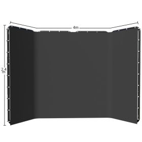 SH 2.4x4M Background Stand Frame With Photography Green Screen Backdrops Photography Background Support Studio Light Tripod (Color: 240x400cm Black)