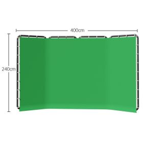 SH 2.4x4M Background Stand Frame With Photography Green Screen Backdrops Photography Background Support Studio Light Tripod (Color: 240x400cm Green)