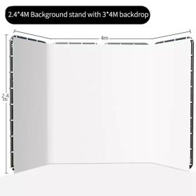 SH 240x400cm Background Stand Frame With Photography Green Screen Backdrops Photography Background For Living Video Recording (Color: Large White)