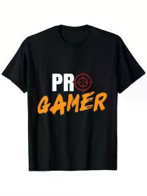 Professional Pro Gaming FPS Shooting Shooter Cool Gamer Gift T-Shirt, 100% Cotton, Single Side Printed, Black Short Sleeve T-shirt (Color: Black, size: L)