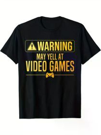 Funny Video Game Art T-Shirt - Humorous Graphic Tee for Men and Women PC Gamers, Gaming Nerds, and Enthusiasts (Color: Black, size: L)