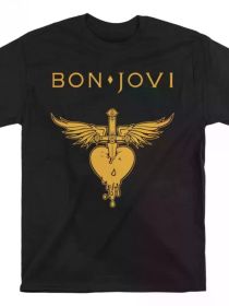 [New American Rock Band Tshirt] Jon Bon Jovi American Rock Band Tour Men Women Unisex Tshirt 72-Casual Style, All-Season Wear, Knit Fabric, Brand (Color: Black, size: L)