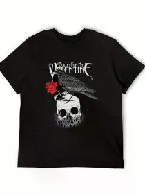 Bullet Rock for My Music Valentine Band Men'S T Shirt Summer Crew Neck Short Sleeve Shirts Unisex 2025 Comfortable & fashionable (Color: Black, size: L)