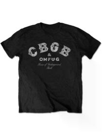 1pc CBGB Official Band T-Shirt, 100% Cotton Crew Neck Tee, Vintage Punk Rock Logo with (Color: Black, size: L)
