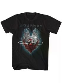 Journey Rock Band Graphic Tee - Men'S Cotton T-Shirt with Guitar Cover Art, Perfect for Casual Attire & Outdoor (Color: Black, size: L)