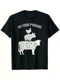 Pig Chicken Graphic Tees Summer Tshirt Short Sleeve Casual Black T Shirts 100% Cotton 220g For Men Womens Shirts Men'S Short-Sleeved Soft Outdoor (Color: Black, size: L)