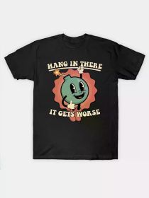 Mens Funny Graphic Tee - Soft 100% Cotton, Relaxed Fit, Summer (Color: Black, size: L)