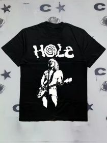 Men'S Black Crew Neck Short Sleeve Hot Print 100% Cotton 220G - Band Theme Graphic T-Shirt, Rock Music Lovers Daily Wear with Gifts (Color: Black, size: L)