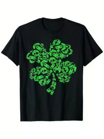 St Patricks Day Gamer Shamrock Video Games Gaming T-Shirt (Color: Black, size: L)