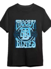 The Moody Blues Men's Graphic T-Shirt - Black, Short Sleeve, Cotton, Sizes S to 5XL, Casual Crew Neck, Machine Washable (Color: Black, size: L)