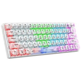 Wired Mechanical Keyboard Transparent Hot Swap Illuminated Office Gaming Gaming Mini Keyboard (Color: White)